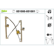 Valeo Electric Window Regulator Lifter Right Front 851001