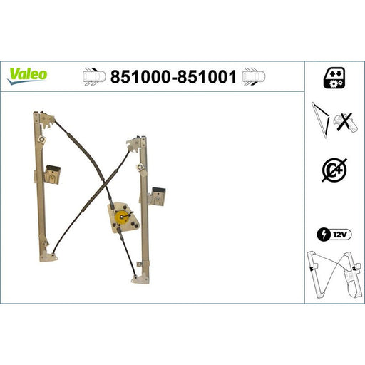 Valeo Electric Window Regulator Lifter Left Front 851000