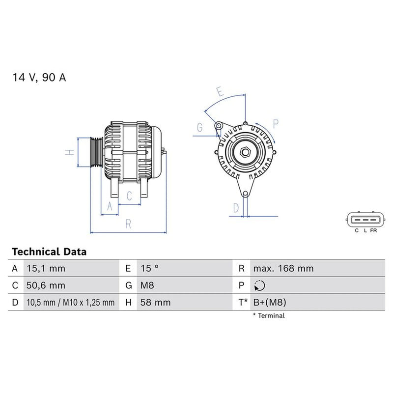 Bosch Car Alternator 12V 0 986 085 060