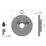Textar 2 x Front Brake Discs 92100403-x2