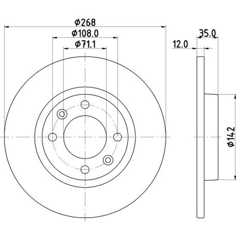 DON 2 x Solid Rear Brake Discs PCD21792-x2