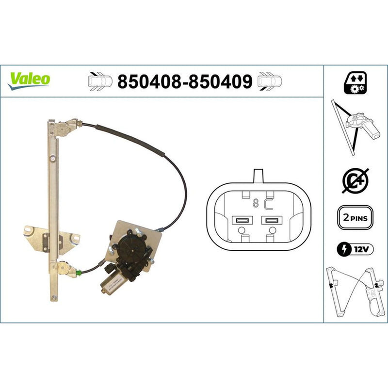 Valeo Electric Window Regulator Lifter Left Rear 850408