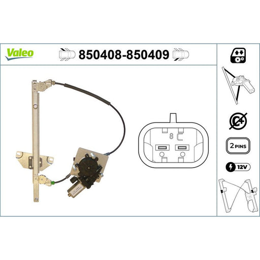 Valeo Electric Window Regulator Lifter Left Rear 850408
