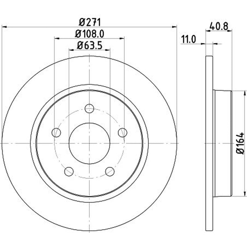 DON 2 x Solid Rear Brake Discs PCD11322-x2