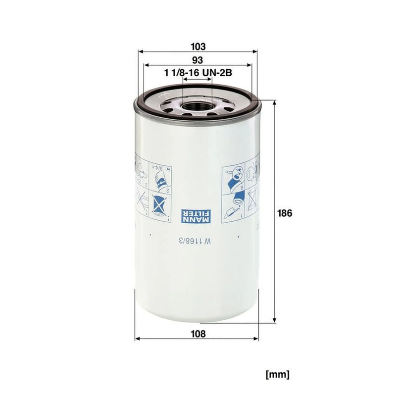 MANN-FILTER Engine Oil Filter W 1168/3