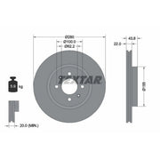 Textar 2 x Vented Front Brake Discs 92288303-x2