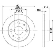 DON 2 x Solid Front Brake Discs PCD14362-x2