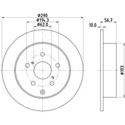 Mintex 2 x Solid Rear Brake Discs MDC1840
