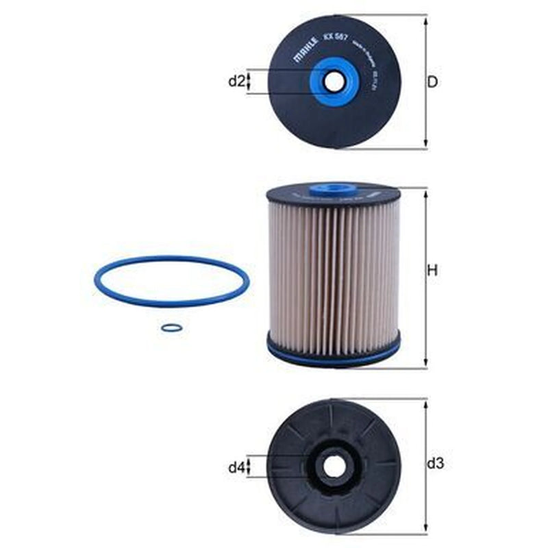 Mahle Fuel Filter Element KX 567D