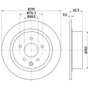 DON 2 x Solid Rear Brake Discs PCD19652-x2
