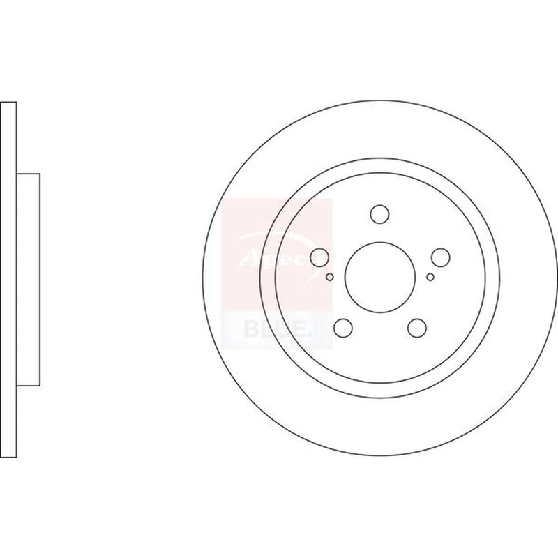 Apec 2 x Solid Rear Brake Discs SDK6743-x2