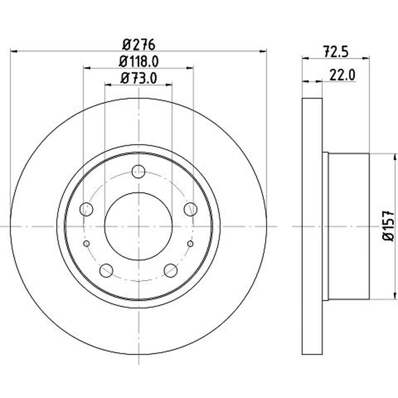 Mintex 2 x Solid Front Brake Discs MDC1438-x2