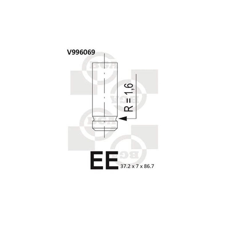 BGA Engine Intake Valve 37mm Head V996069