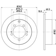 DON 2 x Solid Rear Brake Discs PCD12652-x2