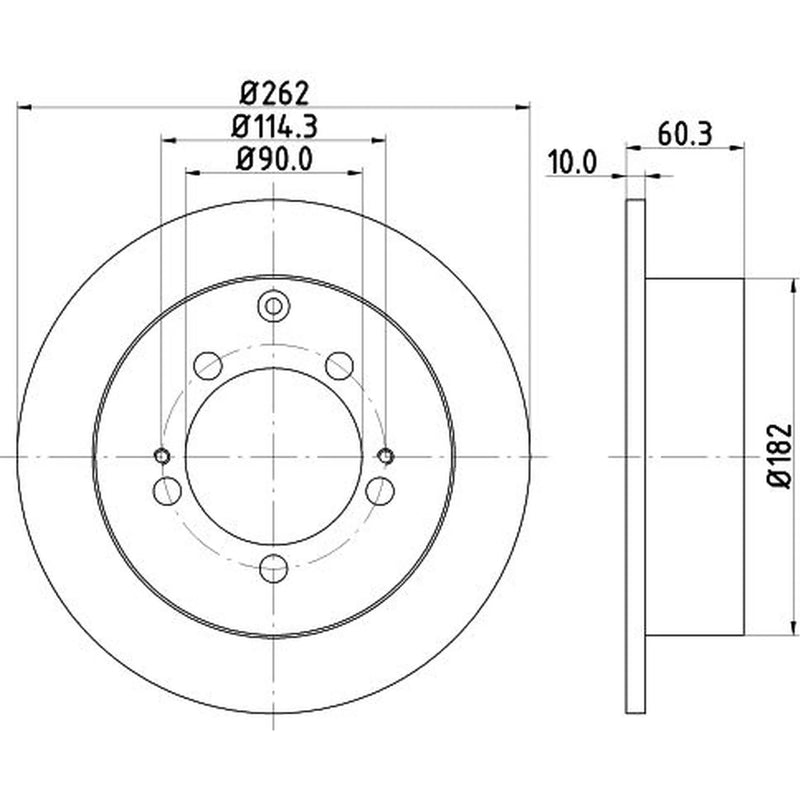 DON 2 x Solid Rear Brake Discs PCD12652-x2