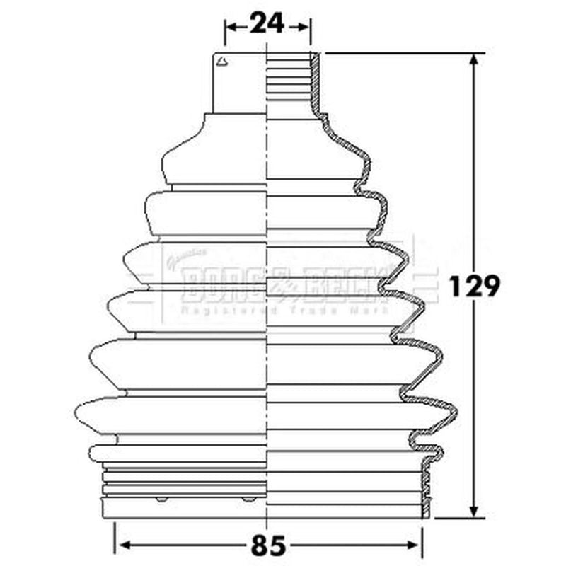Borg & Beck Drive Shaft Bellow Kit Wheel Side Thermoplast BCB6246
