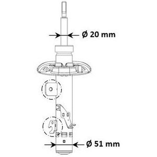 KYB Shock Absorber Damper Strut Front Right 3338057