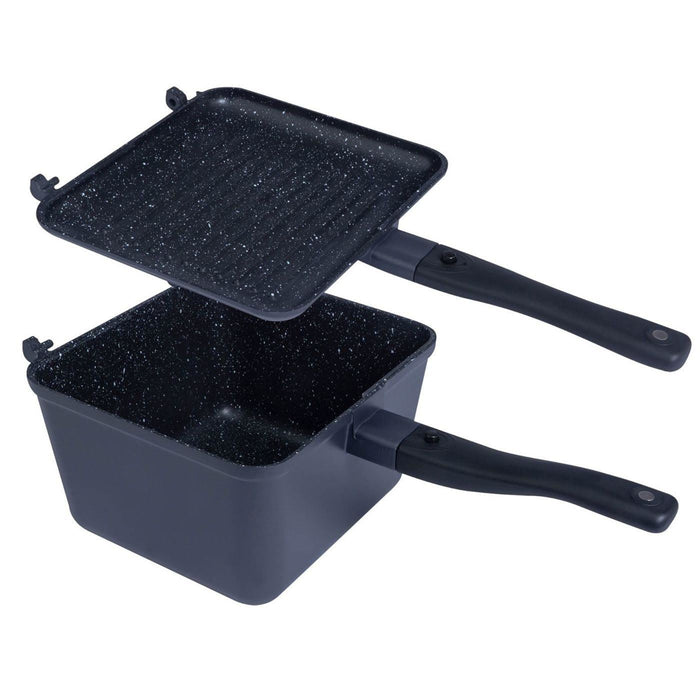 Ridgemonkey XL Connect Deep Pan & Griddle Granite Edition Fishing Camping Cook - RidgeMonkey - Van Life Living