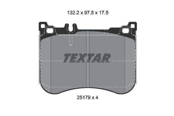 Textar Brake Pad Set Front 132.2mm x 97.5mm x 17.5mm 2517903