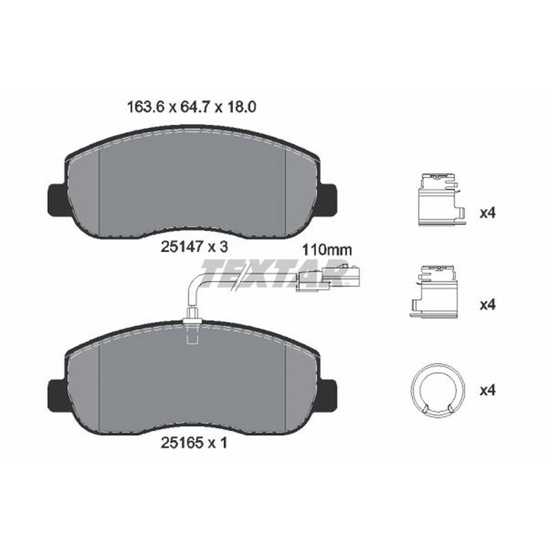 Textar Front Brake Pad Set 2514706