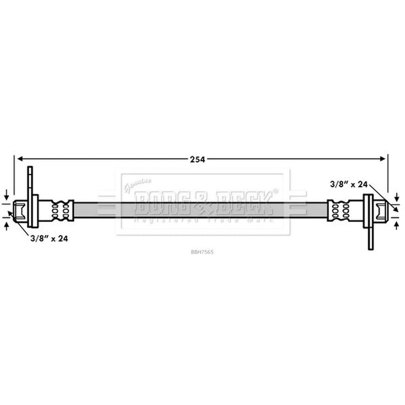 Borg & Beck Brake Hydraulic Hose Line outer BBH7565