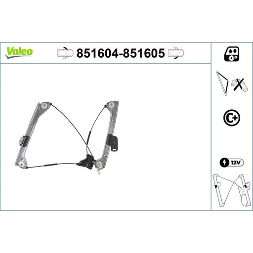 Valeo Electric Window Regulator Lifter Right Front 851605