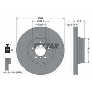 Textar 2 x Vented Front Brake Discs 92122905