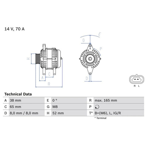 Bosch Car Alternator 12V 0 986 082 910