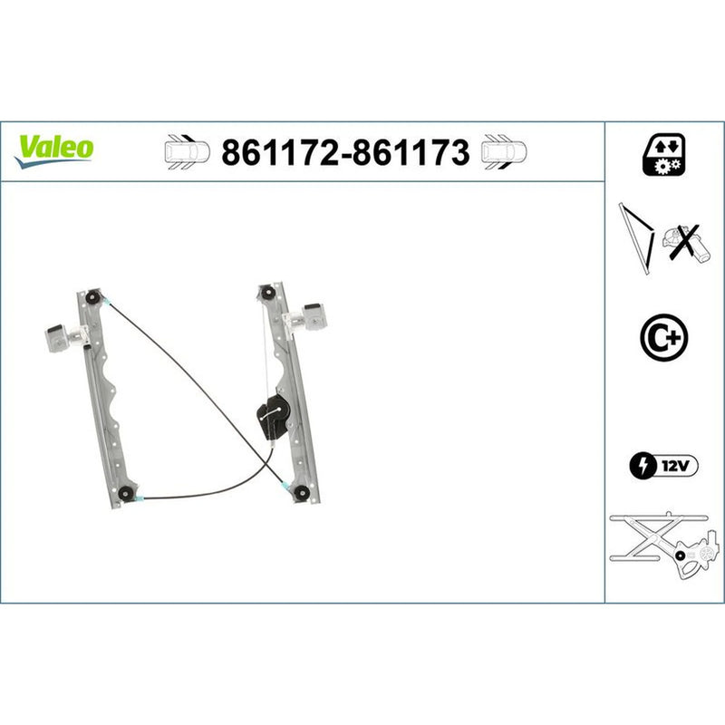 Valeo Electric Window Regulator Lifter Right Front 861173