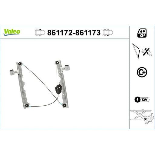 Valeo Electric Window Regulator Lifter Right Front 861173