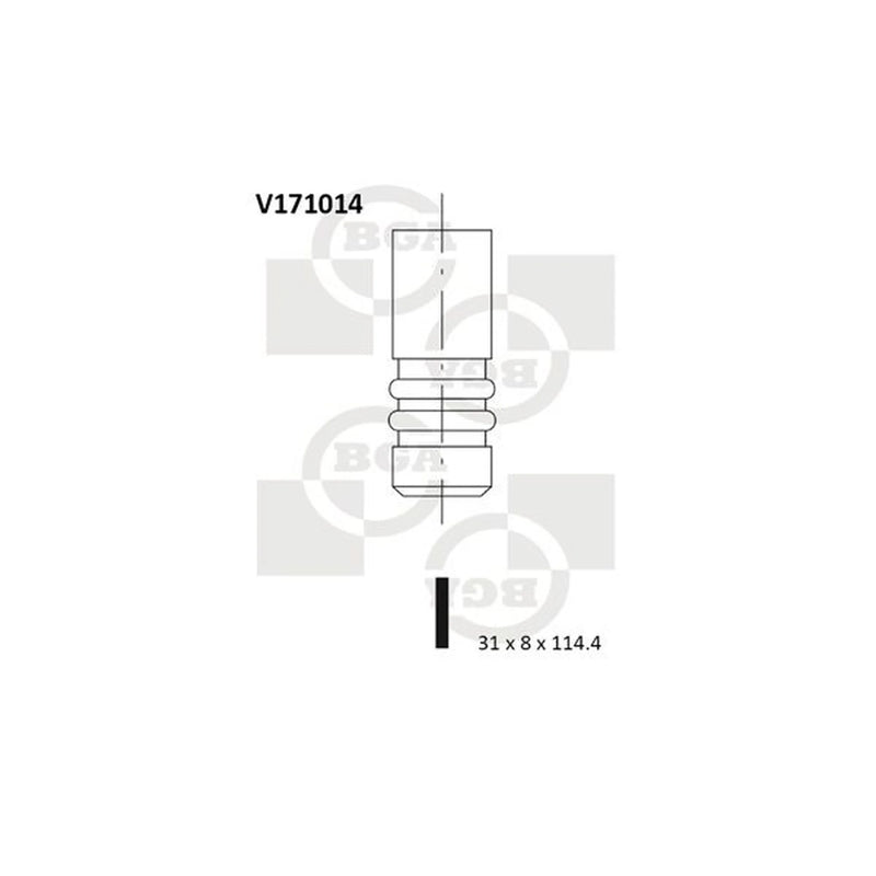 BGA Engine Exhaust Valve 31mm Head V171014