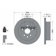 Textar 2 x Vented Rear Brake Discs 92334403