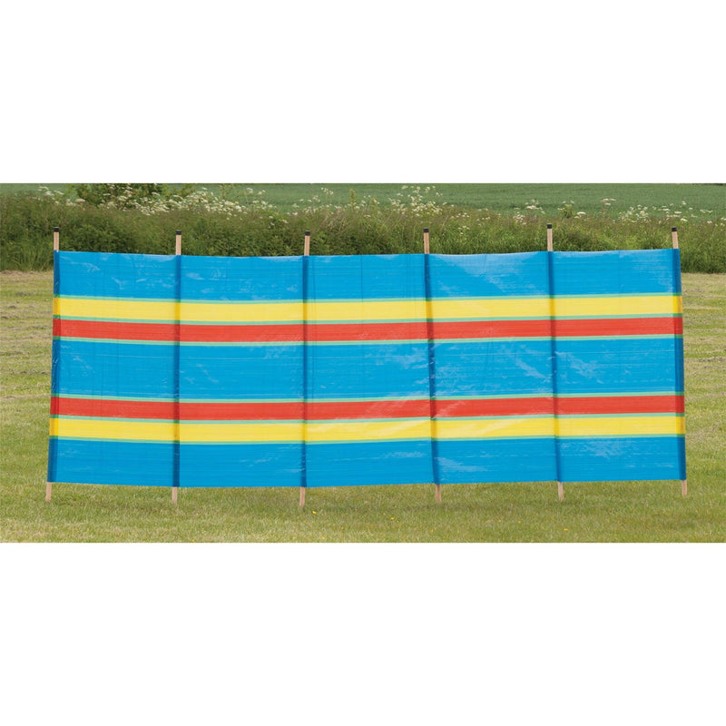 6 Pole Multicoloured Polythene Windbreak 1445 - Quest - Van Life Living