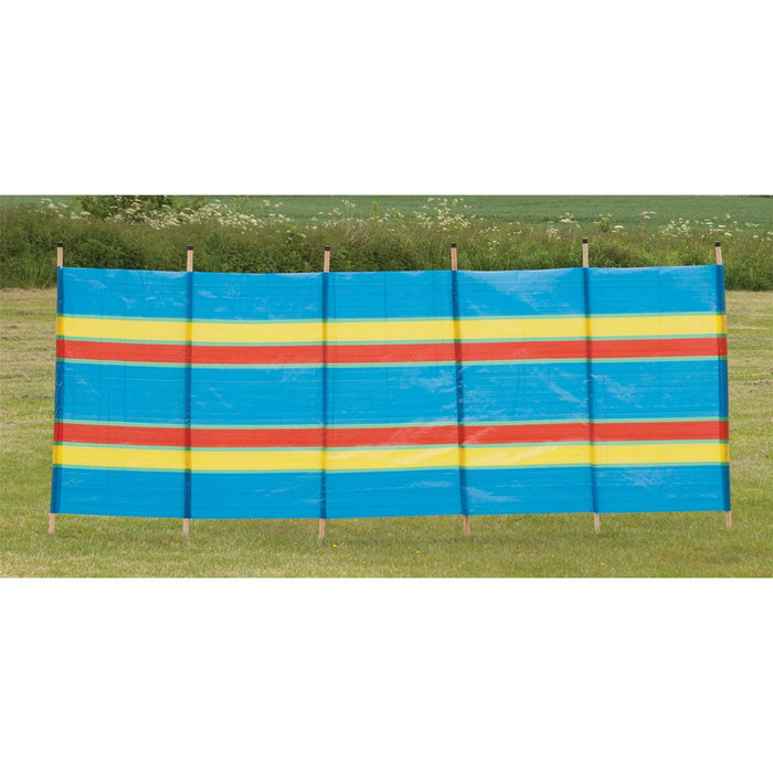 6 Pole Multicoloured Polythene Windbreak 1445 - Quest - Van Life Living