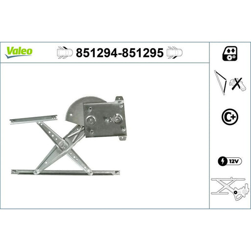 Valeo Electric Window Regulator Lifter Right Front 851295