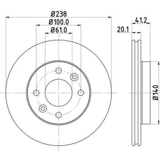Mintex Mintex Front Brake Disc Kit MDK0129
