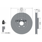 Textar 2 x Vented Front Brake Discs 92185603