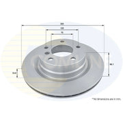 Comline 2 x Vented Rear Brake Discs ADC1718V-x2