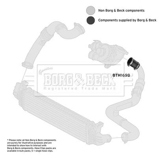 Borg & Beck Intercooler Turbo Charge Air Hose BTH1698