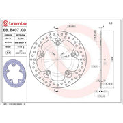 Brembo 2 x Rigid Rear Brake Disc Brake Discs 68B407G9-x2