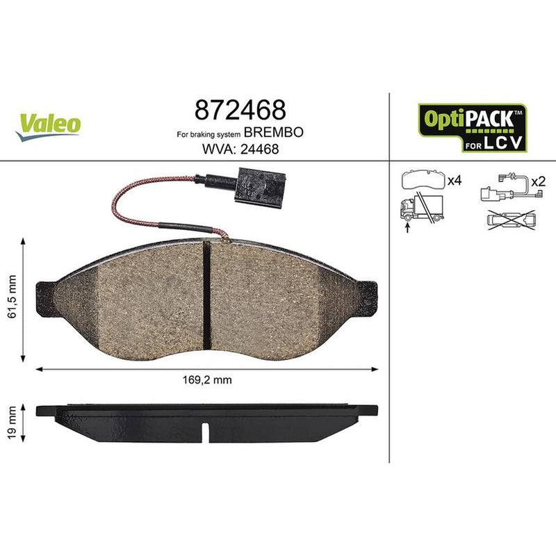 Valeo Front Brake Pad Set 872468