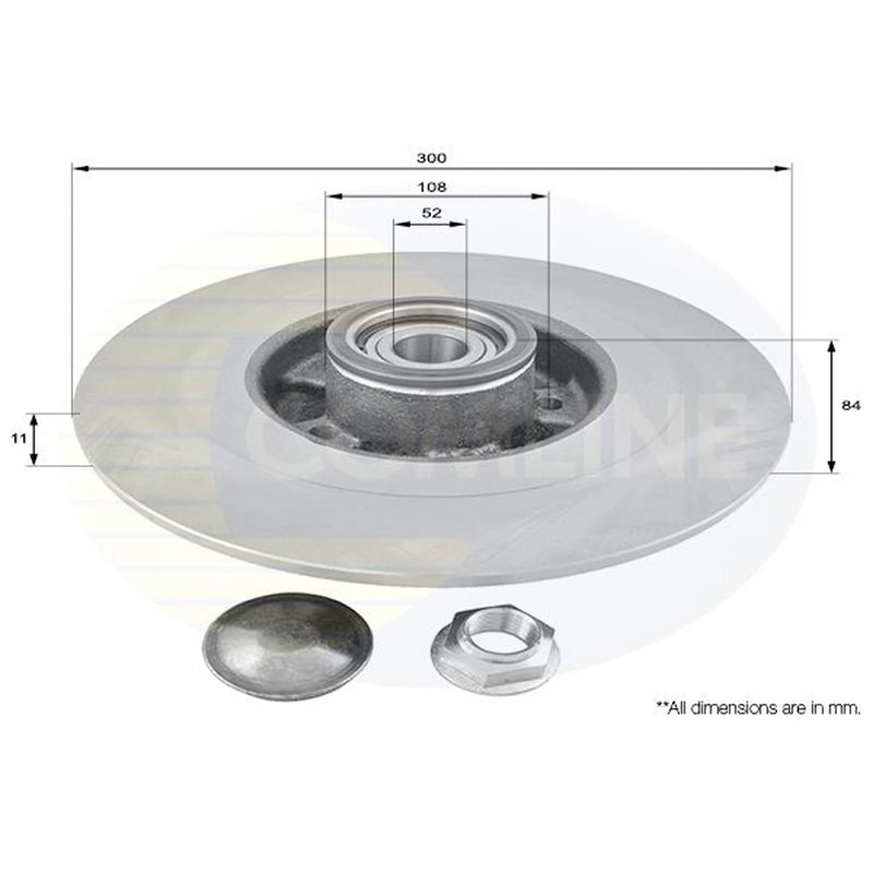 Comline 2 x Solid Rear Brake Discs ADC3016-x2