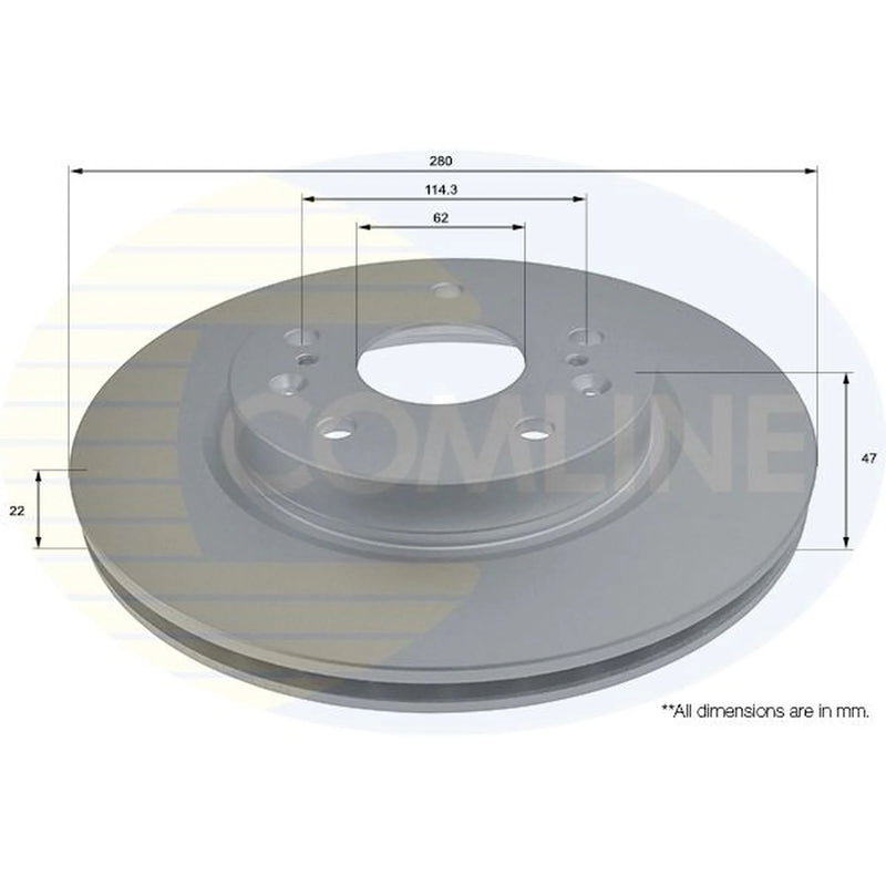 Comline 2 x Vented Front Brake Discs ADC0939V-x2