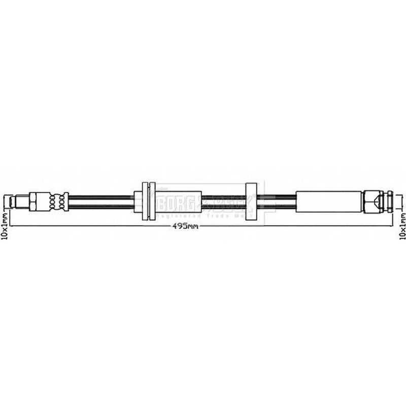 Borg & Beck Brake Hydraulic Hose Line Rear Right BBH8332