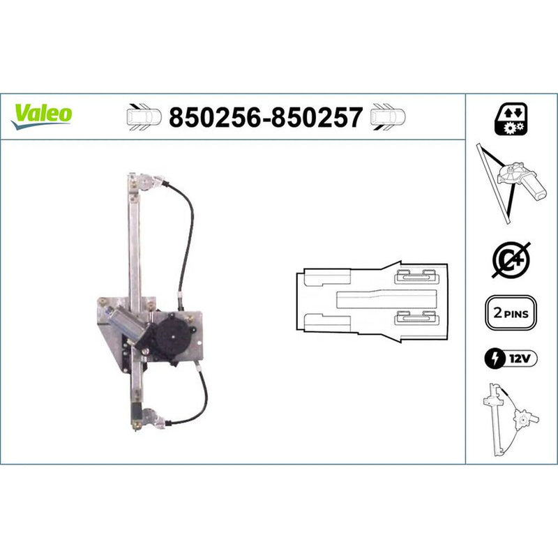 Valeo Electric Window Regulator Lifter Right Rear 850257