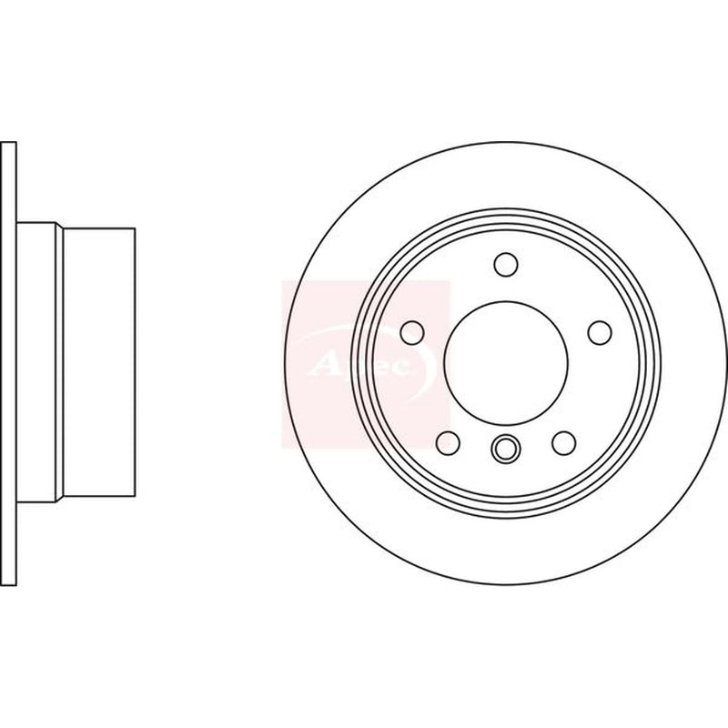 Apec 2 x Solid Rear Brake Discs DSK352-x2