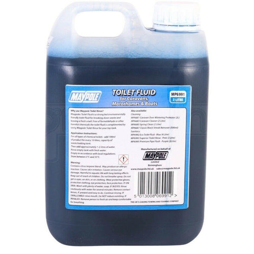 Eco Friendly Toilet Blue Chemical Fluid 2 Litre - Maypole - Van Life Living