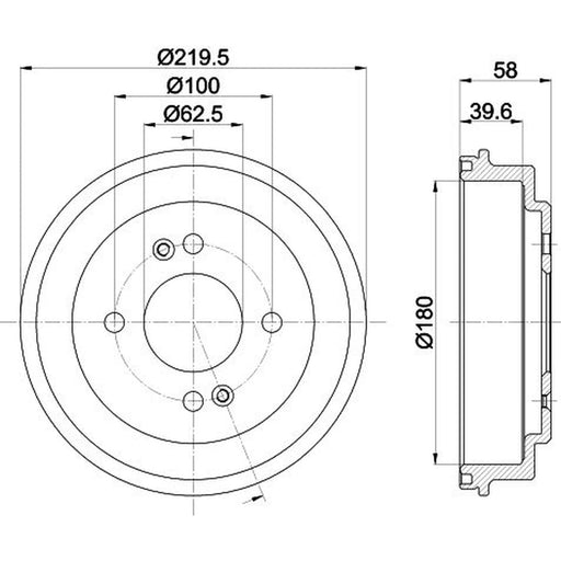 Mintex 2 x Brake Drums MBD394-x2