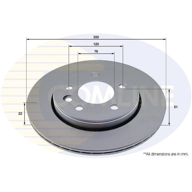 Comline 2 x Vented Rear Brake Discs ADC2921V-x2