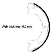 Textar Parking Brake Shoe Set 91081400